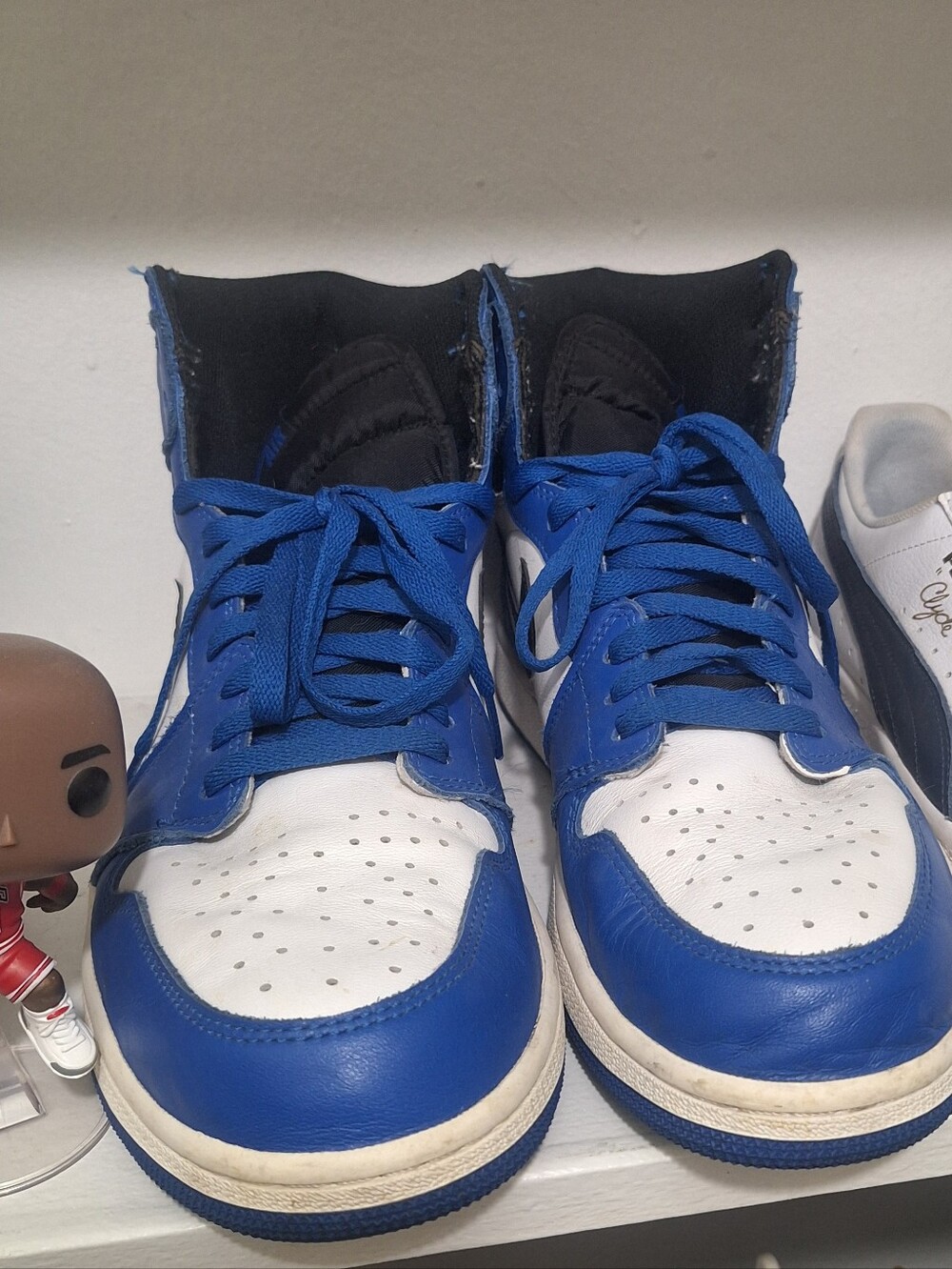 Nike High-Top Sneakers in White and Royal Blue